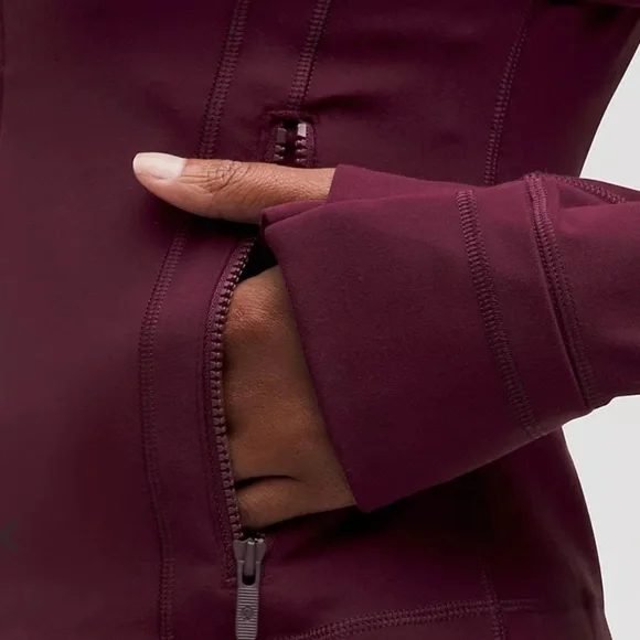 Define Cropped Jacket *Nulu™ Garnet - Picture 2 of 9